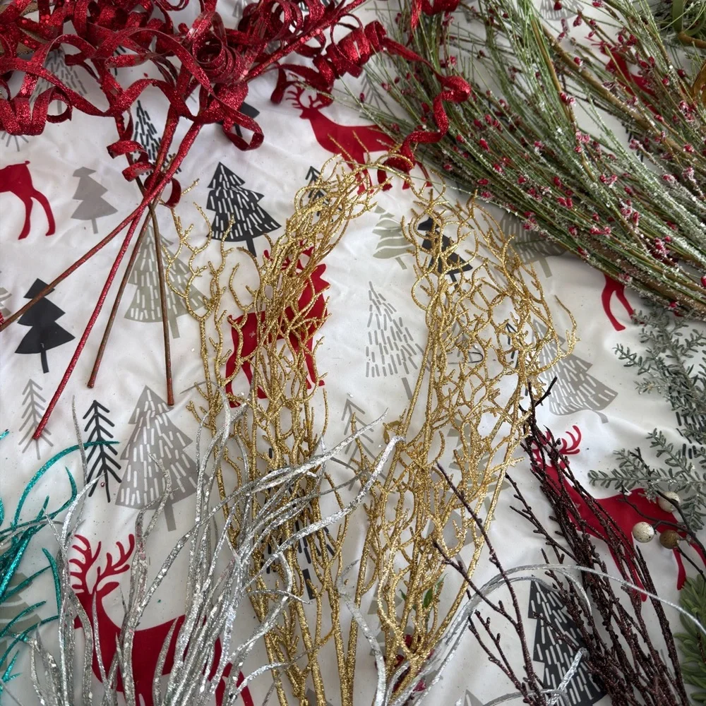 Festive Holiday Greenery and Berry Decoration Set